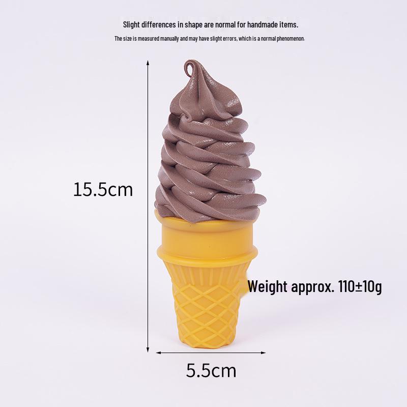 Simulation Ice Cream Cone Prop: Crispy Sweet Cone Model for Night Market Stall or Dessert Decor