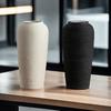Wabi-Sabi Style Floor Vase for Hydroponic or Dried Flowers - Ceramic Feel Pottery Jar for Living Room Decor