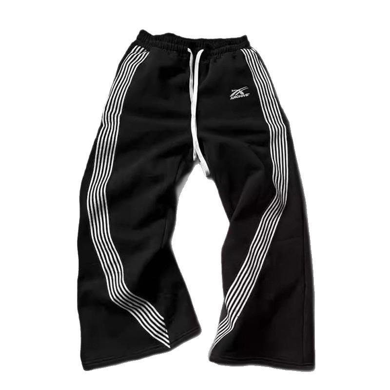 2025 Autumn/Winter Men's Striped Hip Hop Straight-Leg Casual Pants
