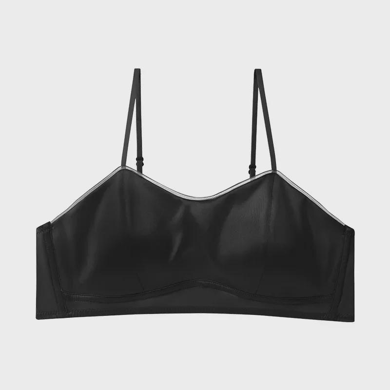 

Топ-труба из ультратонкого шелкового атласа Guolian : Блестящий, дышащий, удобный бюстгальтер без косточек.