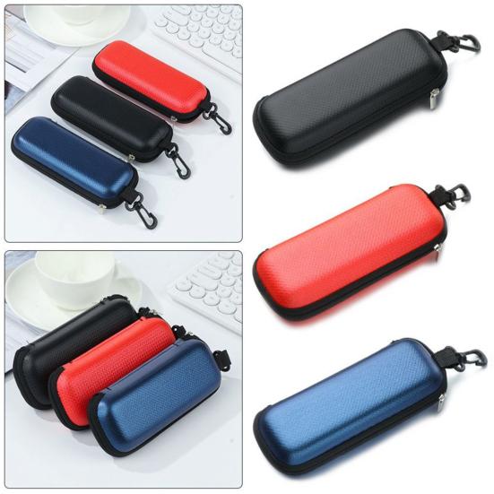 Портативний футляр для окулярів на блискавці з металевим карабіном, високоміцний EVA, стійкий до стиснення, ретро-текстура соломи, спортивні аксесуари