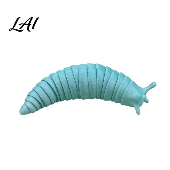 Twistable Fidget Ornament 3D Printed Articulated Slug Toy Flexible Poseable Caterpillar Toy with Movable Creative Shape Bending Joints Cute