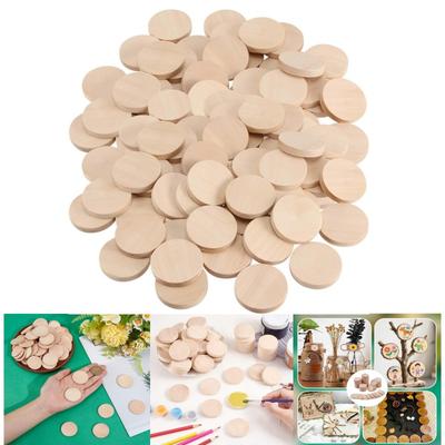 10 piezas 1,5 cm-5 cm Rodajas de Madera Monedas de Madera Redondas Círculos de Madera Natural Discos de Madera sin Acabar Fichas en Blanco para Materiales de Arte