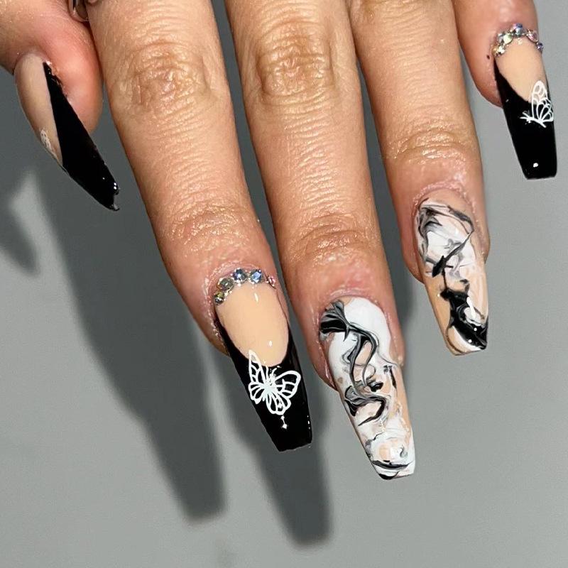 Cross-Border Wearable Nail Art: Super Long Press-On False Nail Tips