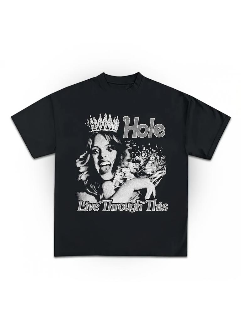 Men'S And Women'S Hole Live Through This Goth 90S Retro Graphic Unisex 100% T-Shirt, Soft, All Season Casual Streetwear Essential,