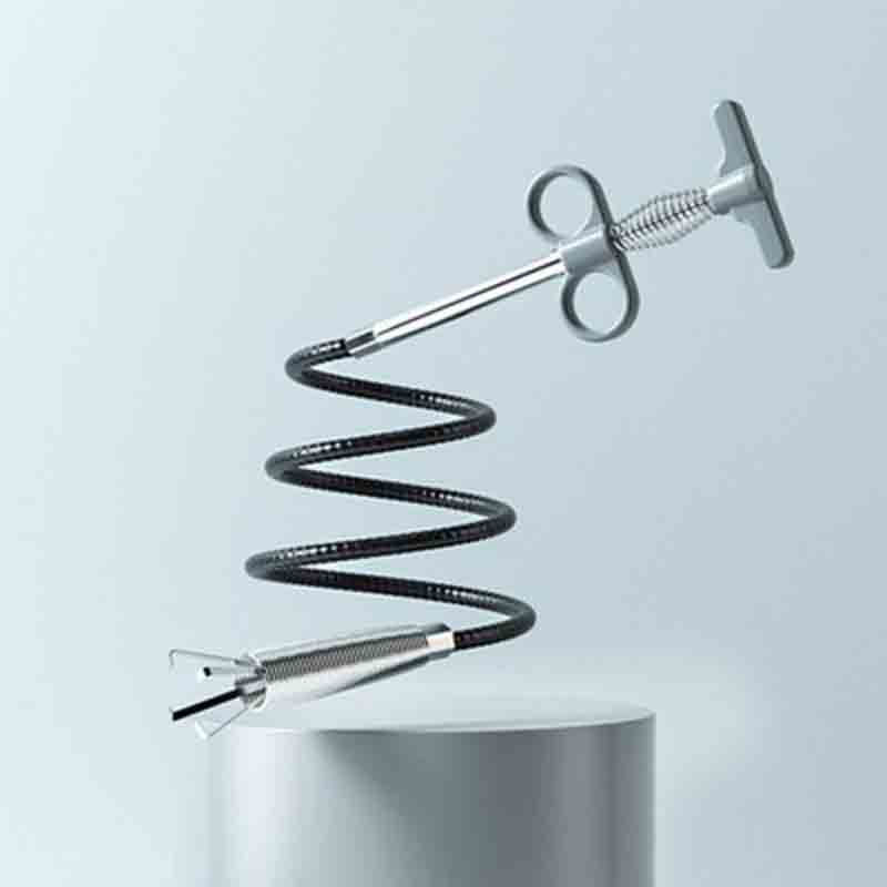 

Разблокировщик канализационных труб Змеиный пружинный инструмент для выемки грунта для кухни, ванной комнаты, инструмент для очистки канализации, кухонные аксессуары 0.9M серый