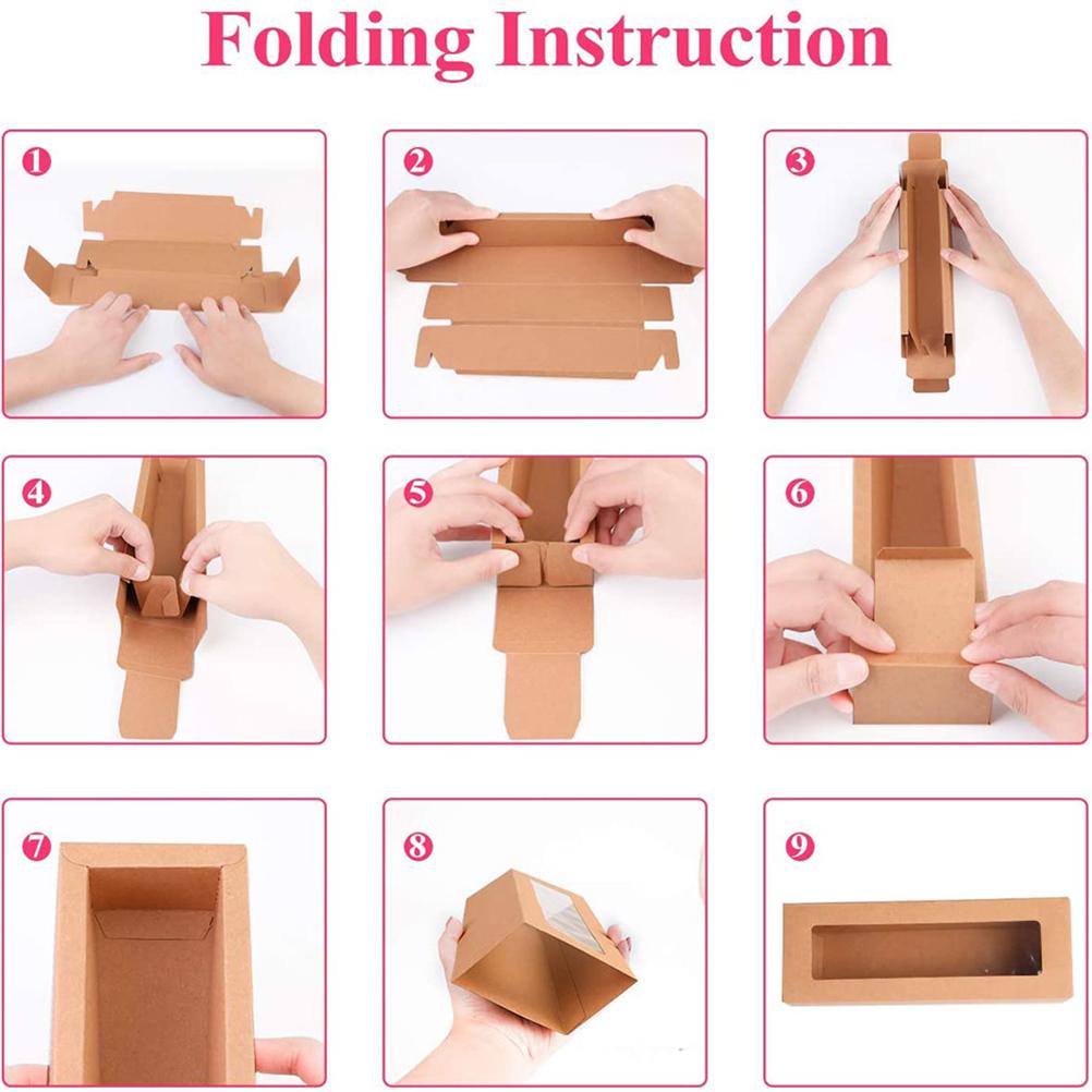 10 stücke Klar Fenster Papier Verpackung Boxen Macaron Boxen Container für Home Dessert Shop