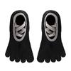 1 Pair Yoga 5-Toe Socks with Non-slip Gripper Breathable Mid-calf Socks Summer Women Ballet Dance Pilates Cotton Toe Crew