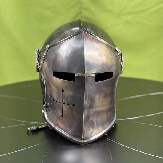 

Barbuta Helmet with Visor Medieval Knight Battle Helm for , Cosplay Collectors