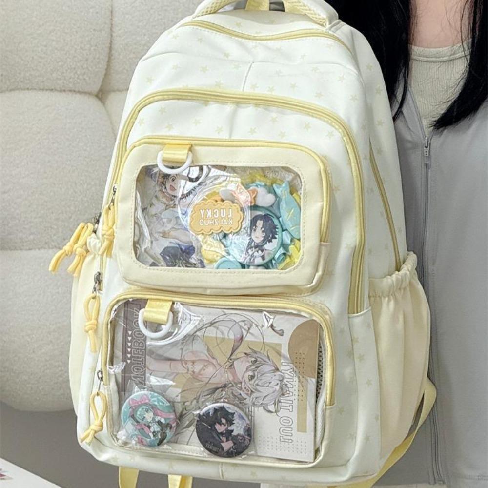 Japanese ins pain layer simple backpack large capacity multi-compartment junior high school student schoolbag women's leisure travel backpack