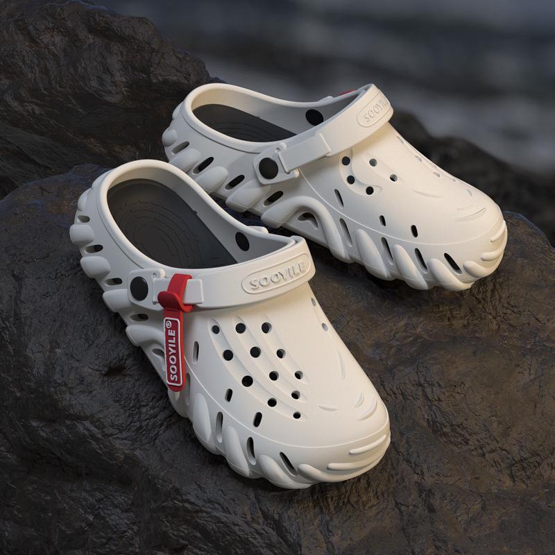 

Men s Outdoor Non-Slip Closed-Toe Sandals - Wear-Resistant, Soft Sole Beach Shoes 42-43 (fits 41-42) чорний/білий