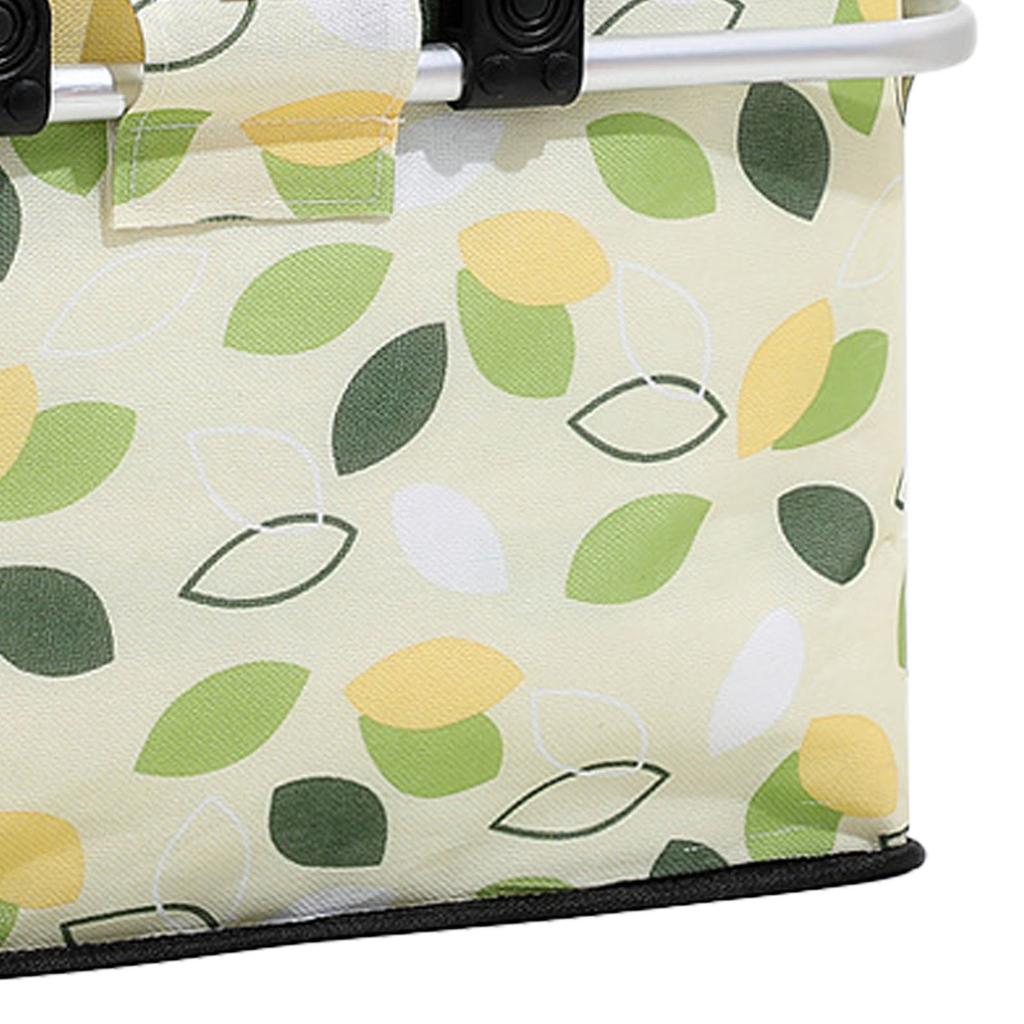 Picnic Bag Foldable Picnic Basket Insulated Comfortable Handle Ice Pockets Cooler Bag for Picnic