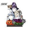 Unique Wooden Crafts for Halloween Table Centerpiece, Decorative Sign Ornaments, 3D Layered Gnome Pumpkin Skeleton Desktop Signs Witch Castle