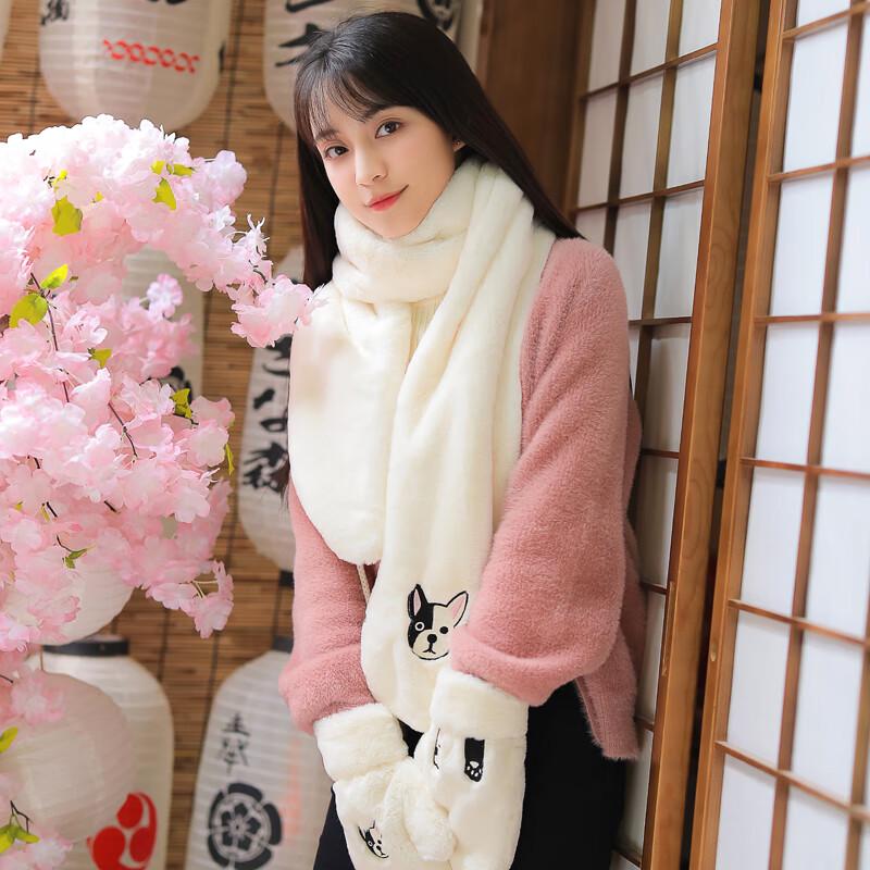 Women's Winter Scarf and Gloves Gift Set