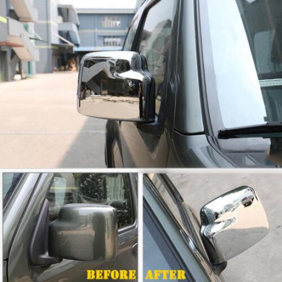 Exterior Rearview Mirror Shell Cover Trim Decor For Suzuki Jimny 2007-17 Chrome