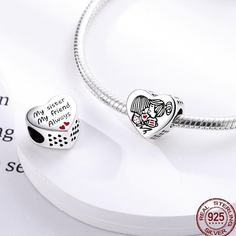 100% Copper Love Blessing Emotional Heart Shaped Beaded Beads Suitable For 3Mm Original Bracelet Diy Jewelry