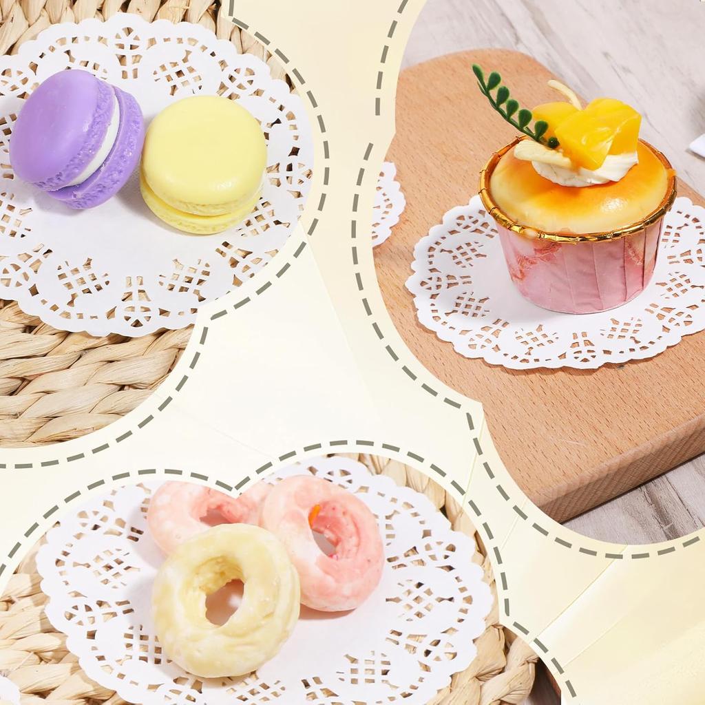 100 Pcs 4.5 Inch Paper Doilies, Round White Lace Doilies Disposable Doily for Tables Paper Doily for Food, Crafts, Baby Showers, Party, Wedding,