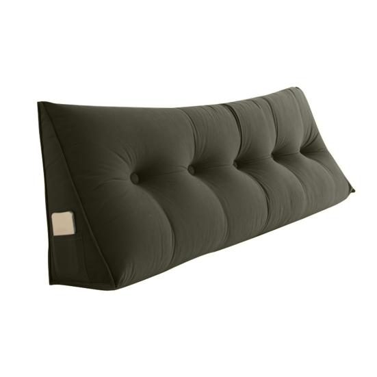 Headboard Backrest Wedge Triangle Pillow With Side Pocket Removable Cover Headboard Wedge