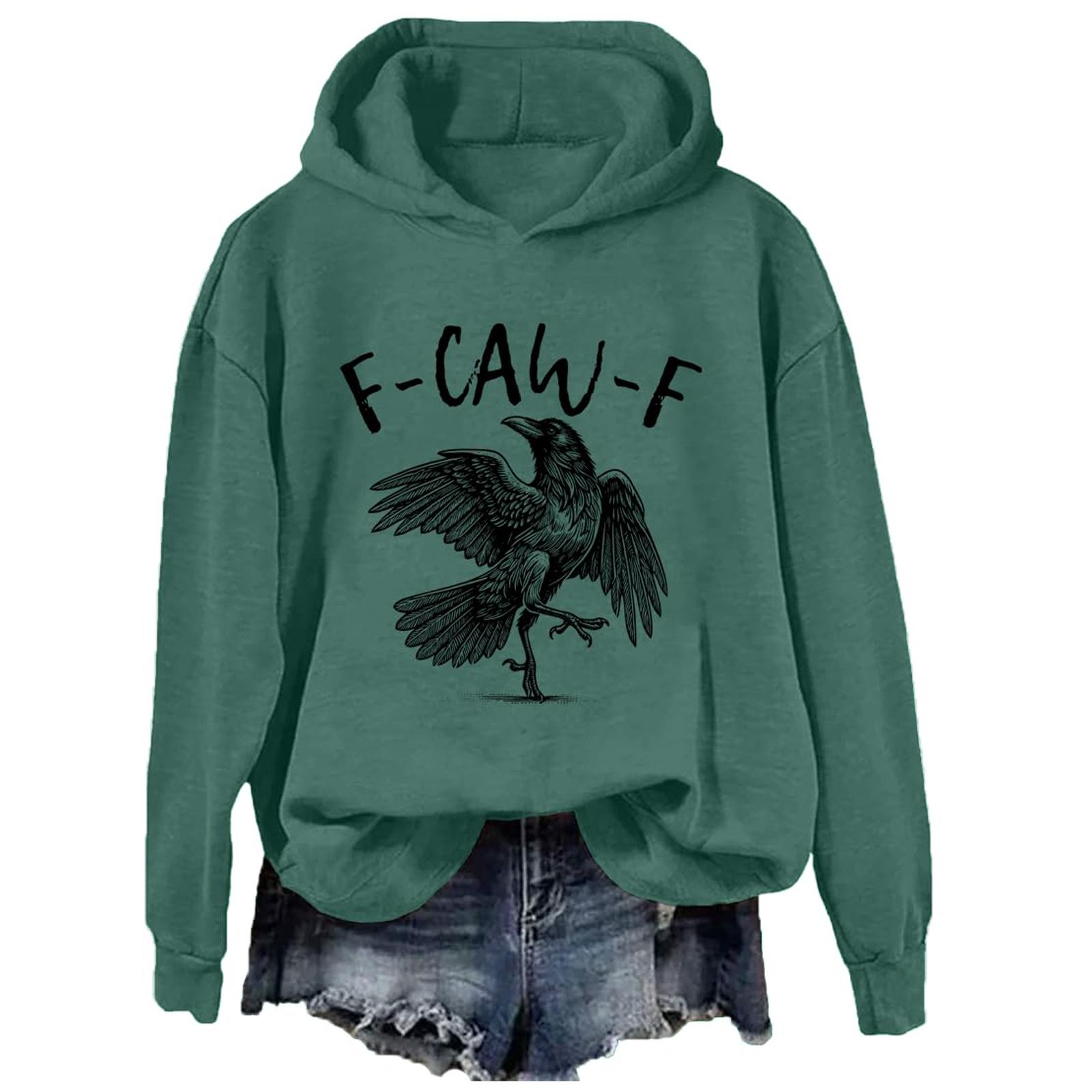 

Женская модная повседневная толстовка с длинным рукавом, принтом и круглым вырезом L армия зеленый