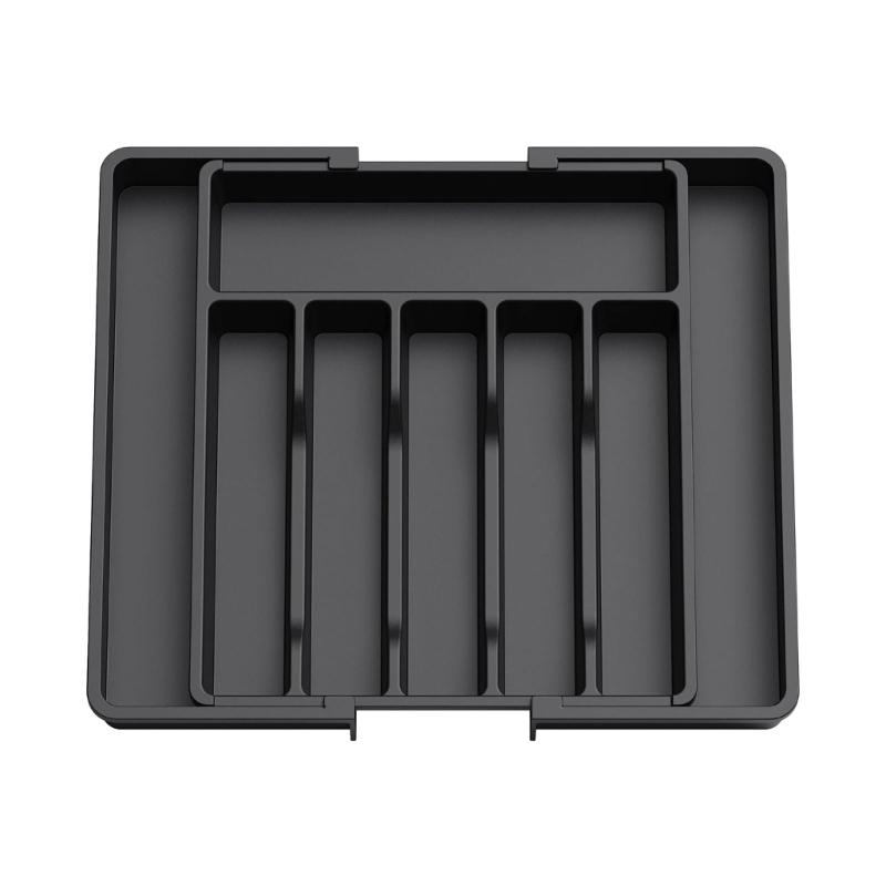 Cutlery Organizer Box Kitchen Drawer Organizer Separation Finishing Storage Box Spoon Knife Fork Expandable PP Tray