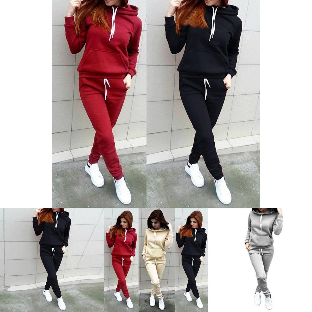 Elegant Women's Fashion Tracksuit Ensemble Luxury Hoodies Sweatshirt And Pant Set