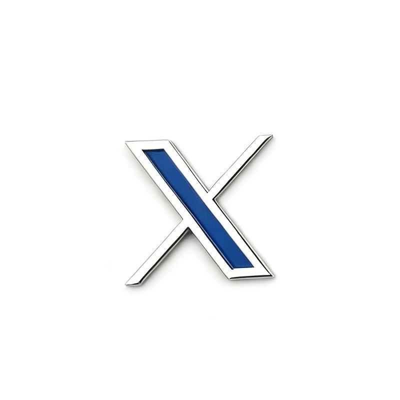 Suitable for Cars, Motorcycles, and Electric Vehicles, DIY High-quality Metal Modified X Letter Car Emblem Stickers, Body Side Emblems,