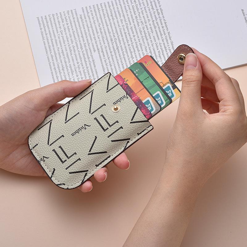 Women's Ultra-Thin PU Card Holder - Elegant & Trendy Mini Credit Bank Card Organizer