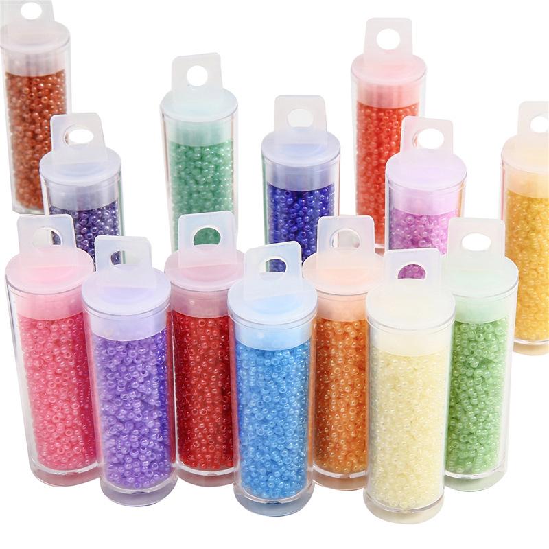 

Imitation Jadeite Beaded Bracelet DIY Kit - Ice Cream Millet Beads 2mm Beads Net 11g, Total 17g/Bottle