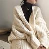 Høst- og Vinter Yttertøy Strikket Cardigan Dame Genser Cardigans Strikkede Jakker Løs Oversized Langermet Elegance Søt Casual Kåper Basics