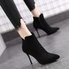 Short Boots Women 2026 Autumn/Winter High Heel Shoes Sexy Black Stiletto Pointed Toe Side Zipper Botines Casual Botas De Mujer