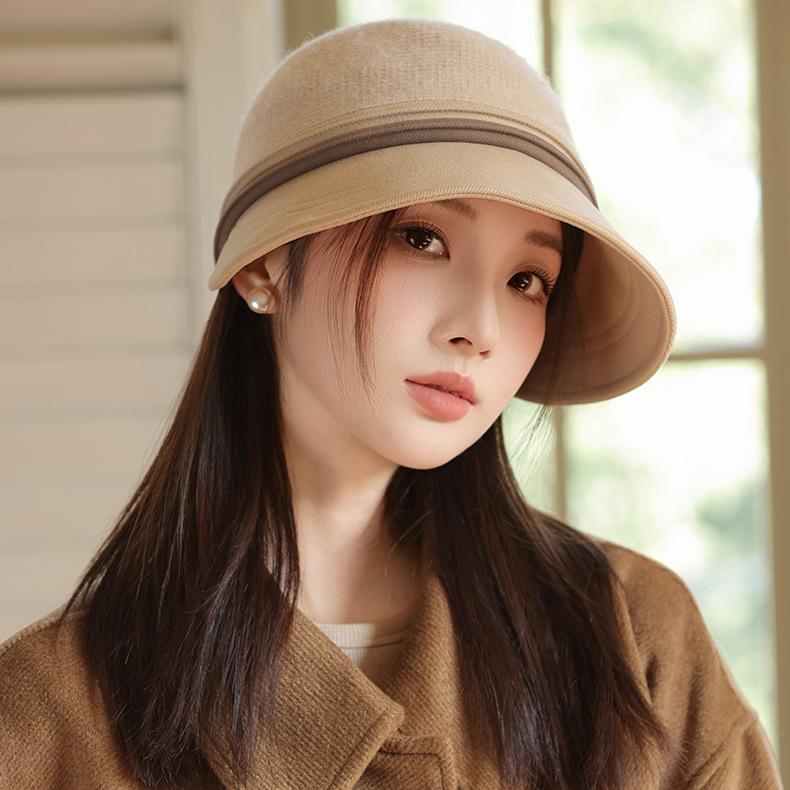 Autumn and Winter New Hat Women's Retro Premium Sense Cap Basin Hat Thermal Hat