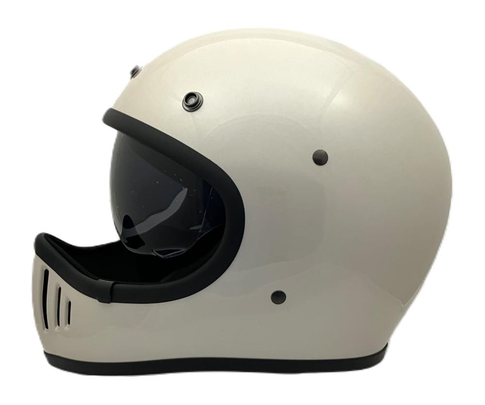 SunUp PILOT Full Face Motorcycle Size M SM-001 Helmet, (57-58cm) (Gray Beige)