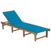 VidaXL Folding Lounge Chair with Cushion Solid Acacia Wood