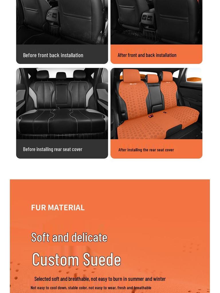 BYD Qin PLUS Car Seat Cushion - Suede Saddle Cover, All-Season Style
