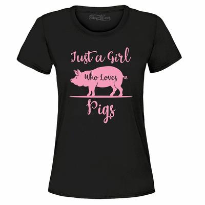 Juste Une Fille Qui Aime les Cochons T-shirt Femme Amoureux des Cochons Maman Cochon Chemises d'Agriculteur