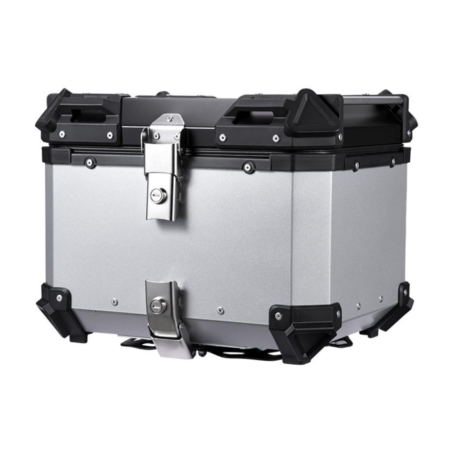 45L Multi-Capacity Aluminum Motorcycle Tail Box - Quick Release, Multiple Colors