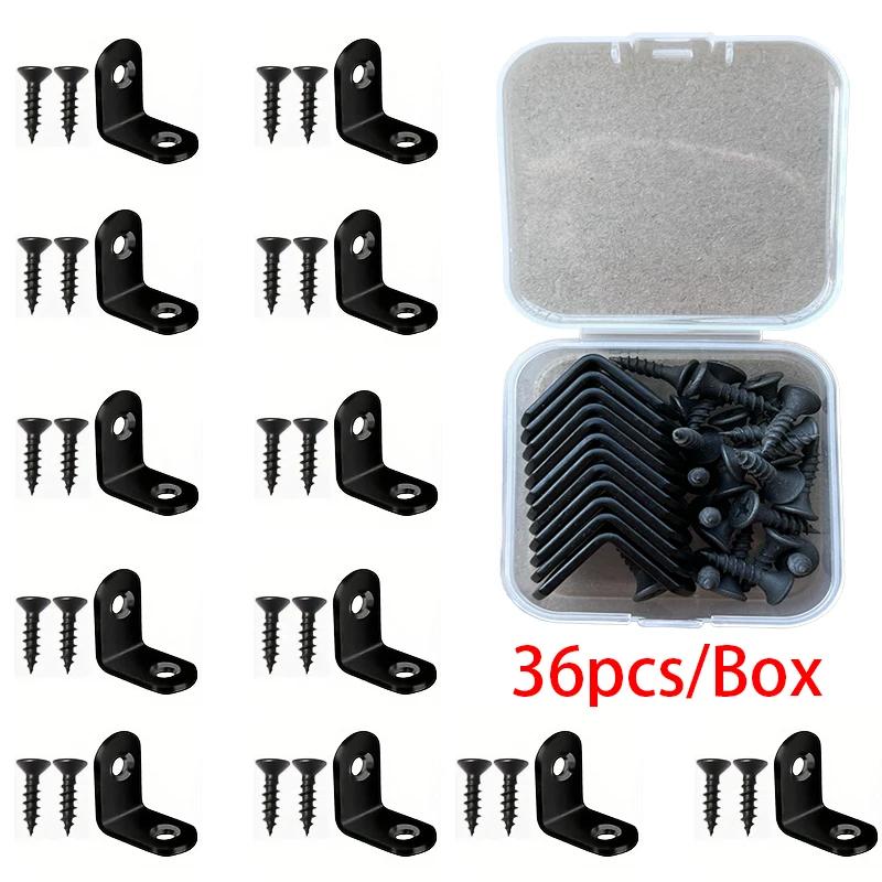 

Never Wobble Again!36 Heavy-Duty Corner Braces – Fix Your Wobbly Wardrobe in Minutes! Includes Screws, No More Loose Joints! чорний