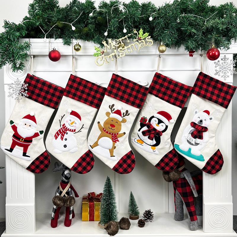 Christmas Socks Gift Bag Christmas Tree Ornaments Snowman Christmas Tree Pendant