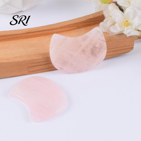 Sensitive Skin Gua Sha Pink Quartz Scraping Board Cat Head Shape Facial Massage Tool for Lifting Jawline Contour Massager Firming V-Face Line Relieves