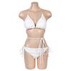 New Xiaoxiangfeng Three-point Bikini Swimsuit Lace Pure Desire Size Chest Gathering White Hot Spring Vacation Swimsuit