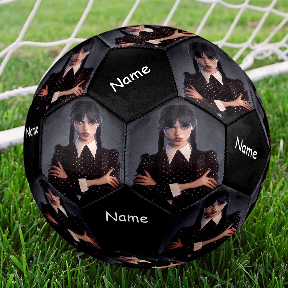 Custom Name Wednesday Theme Size 5 Soccer Ball, Suitable for Both Indoor and Outdoor Matches, a Gift Suitable for Everyone.