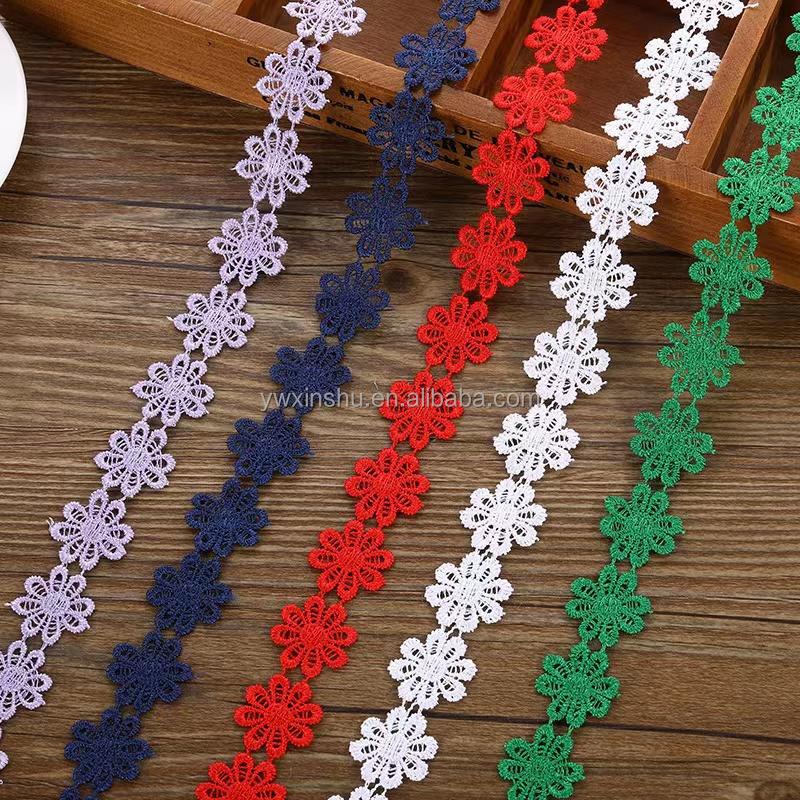 Wasserlösliche Spitze 1,2 cm DIY Spitze Zubehör Beliebte 8-Farben-Serie Wasserlösliche Verzierung Kleine Spitze Heißer Stil