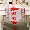 Christmas Party Tablecloth Snowman Santa Claus Table Runner Deer Xmas Tree Snowman Wedding Knitted Fabric Table Flag Home Decor
