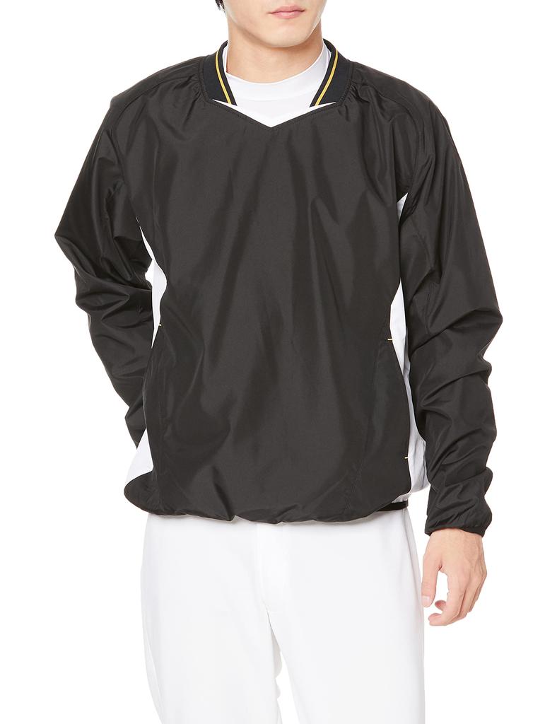ZETT Baseball Long Sleeve Jumper for Cold Weather Black x White 2XO BOV331 V-Neck