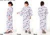 gauze white with purple size suitable for for use in nursing [Yoneshichi] Japanese-style nightwear, accents, L, 100% cotton, double-layered, women,