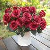 1 Bouquet/12 Heads Artificial Roses Silk Flower Home Party Bridal Bouquet Decor