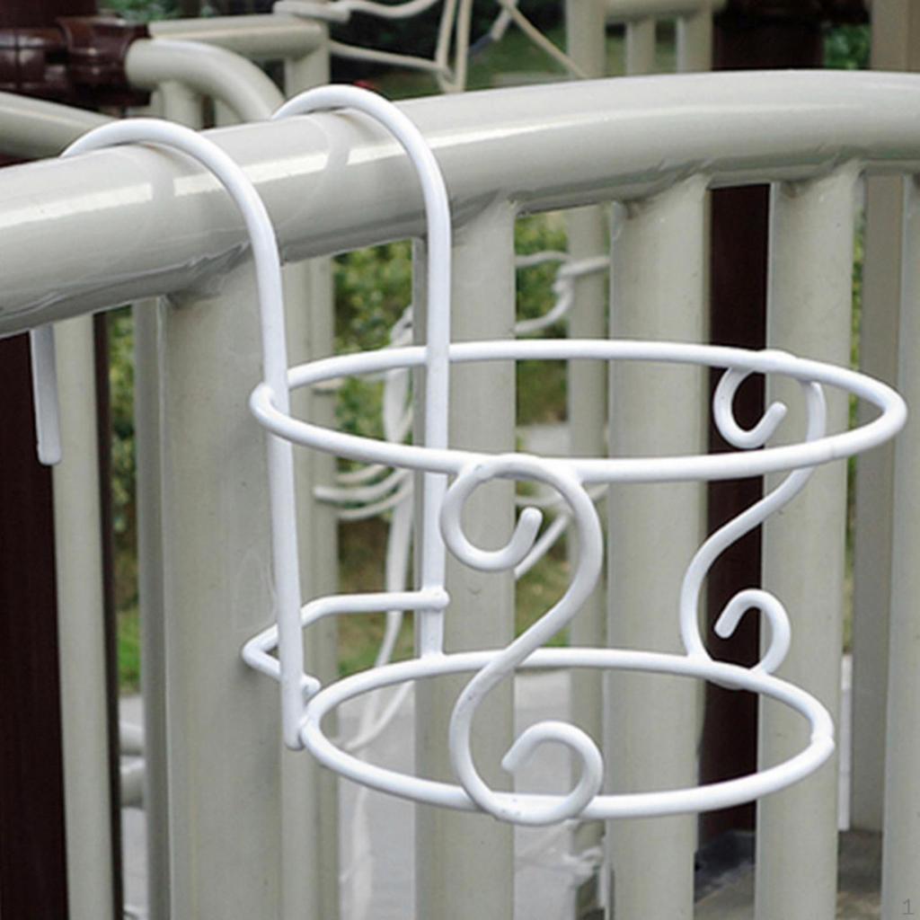 Hanging Planters Basket Metal Pot Plant Holder with Hook Over The Rail Flower
