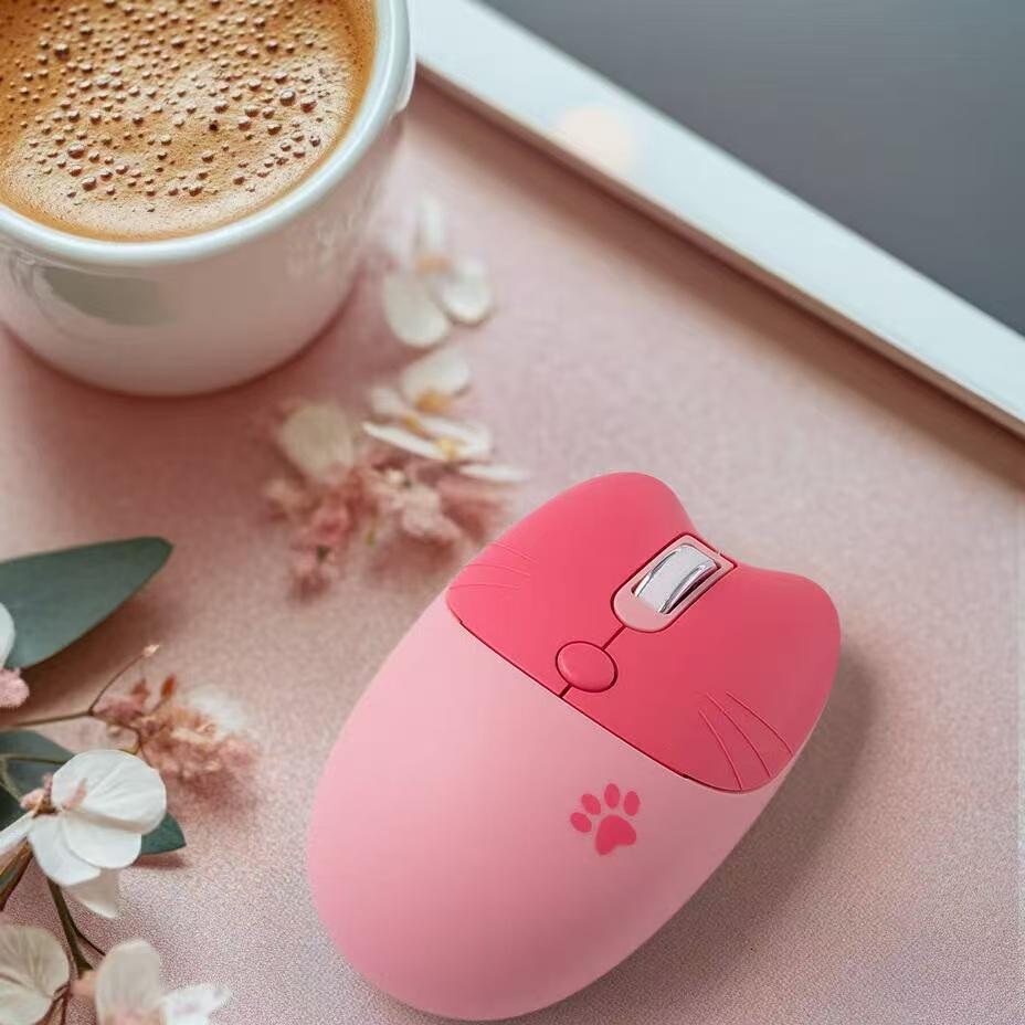 Mofii 2.4G Tichá bezdrátová myš ve tvaru kočky: Přenosná varianta pro leváky i praváky