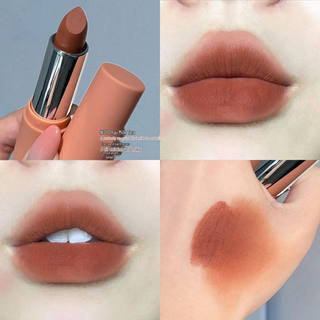 Soft Matte Lip Veil: Natural Nude, Spring/Summer Shades, Long-lasting, Non-transfer, Skin Brightening.