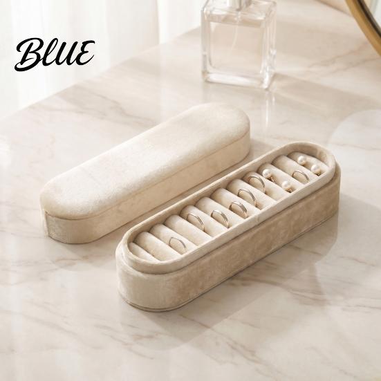 Gift Idea for Prevent Compact Multiple Slots Velvet Box Jewelry Storage Portable Organizer Box Home